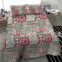 Mele Kalikimaka Hawaii Christmas Bedding Set Aloha Spirit with Hawaiian Quilt Pattern - Polynesian Pride