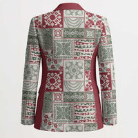 Mele Kalikimaka Hawaii Christmas Blazer Aloha Spirit with Hawaiian Quilt Pattern - Polynesian Pride