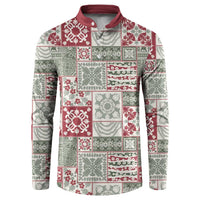 Mele Kalikimaka Hawaii Christmas Button Sweatshirt Aloha Spirit with Hawaiian Quilt Pattern - Polynesian Pride