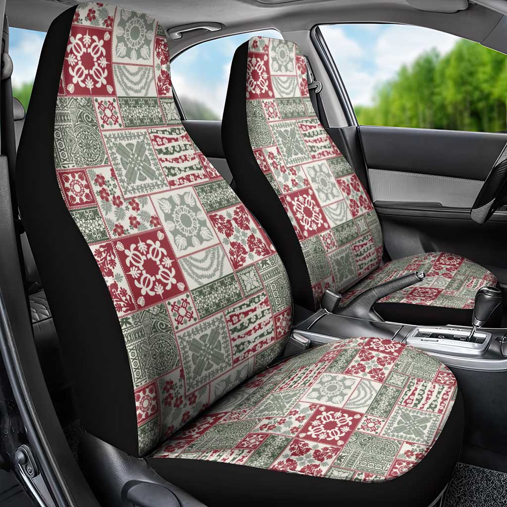 Mele Kalikimaka Hawaii Christmas Car Seat Cover Aloha Spirit with Hawaiian Quilt Pattern - Polynesian Pride
