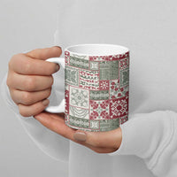 Mele Kalikimaka Hawaii Christmas Ceramic Mug Aloha Spirit with Hawaiian Quilt Pattern - Polynesian Pride