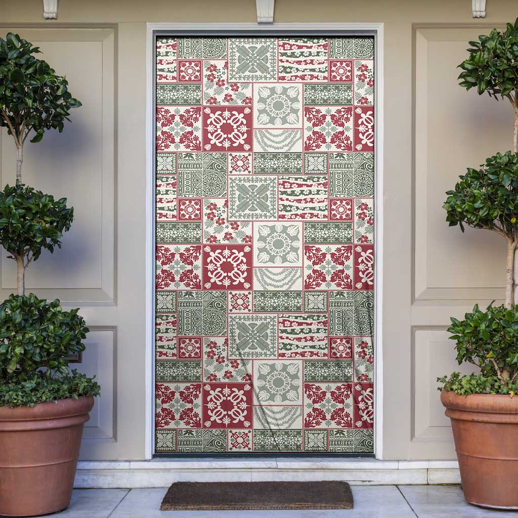 Mele Kalikimaka Hawaii Christmas Door Cover Aloha Spirit with Hawaiian Quilt Pattern - Polynesian Pride