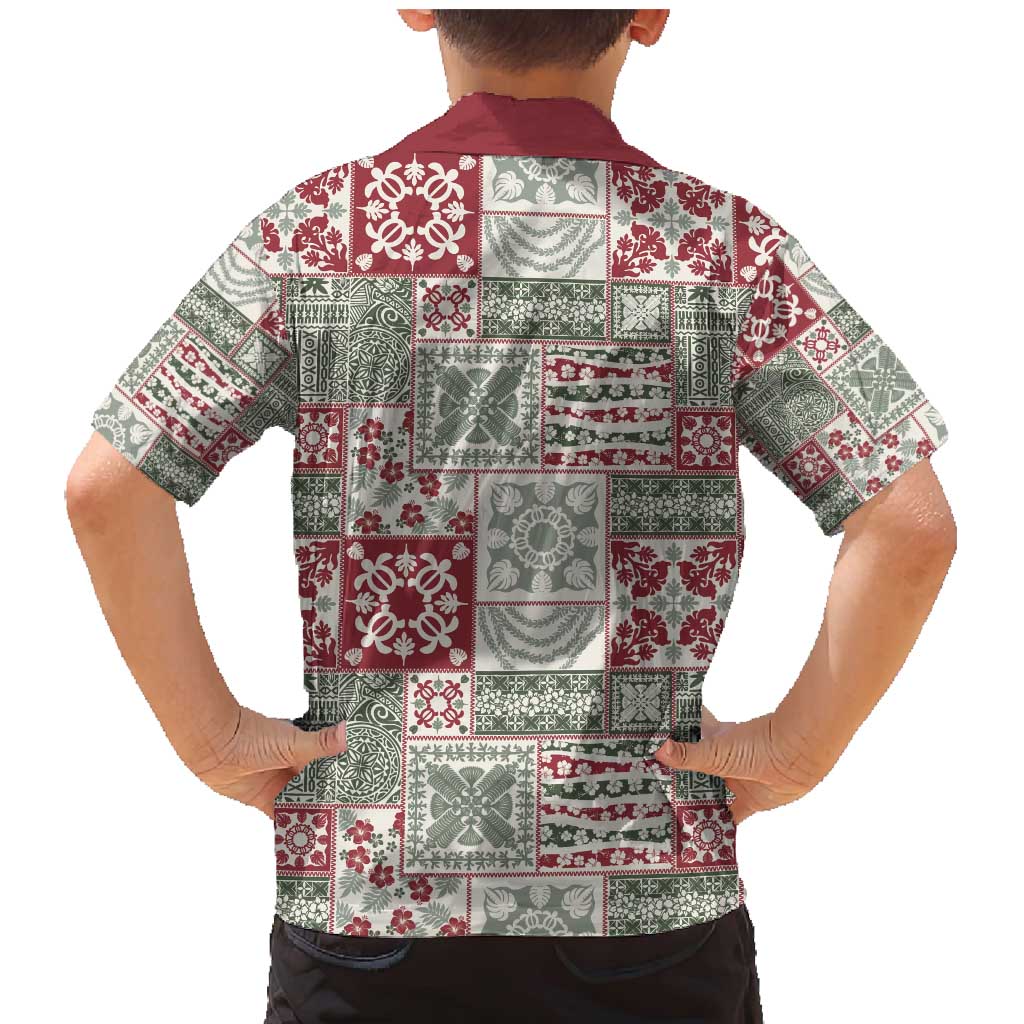 Mele Kalikimaka Hawaii Christmas Family Matching Mermaid Dress and Hawaiian Shirt Aloha Spirit with Hawaiian Quilt Pattern - Polynesian Pride