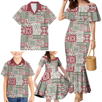 Mele Kalikimaka Hawaii Christmas Family Matching Mermaid Dress and Hawaiian Shirt Aloha Spirit with Hawaiian Quilt Pattern - Polynesian Pride