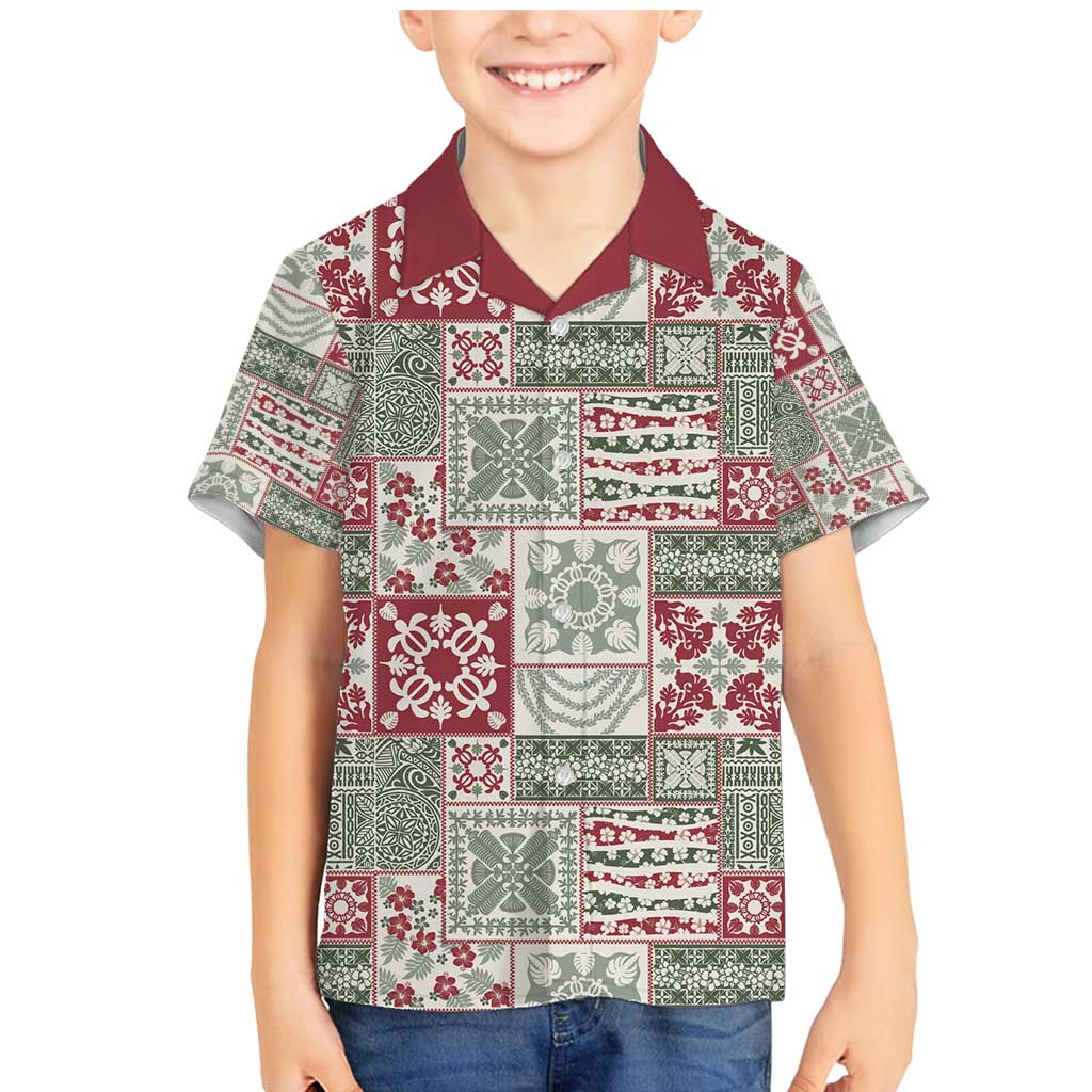 Mele Kalikimaka Hawaii Christmas Family Matching Mermaid Dress and Hawaiian Shirt Aloha Spirit with Hawaiian Quilt Pattern - Polynesian Pride