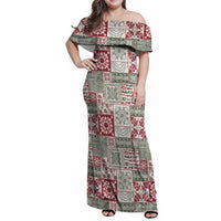 Mele Kalikimaka Hawaii Christmas Family Matching Off Shoulder Maxi Dress and Hawaiian Shirt Aloha Spirit with Hawaiian Quilt Pattern - Polynesian Pride