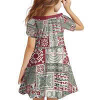 Mele Kalikimaka Hawaii Christmas Family Matching Off Shoulder Short Dress and Hawaiian Shirt Aloha Spirit with Hawaiian Quilt Pattern - Polynesian Pride