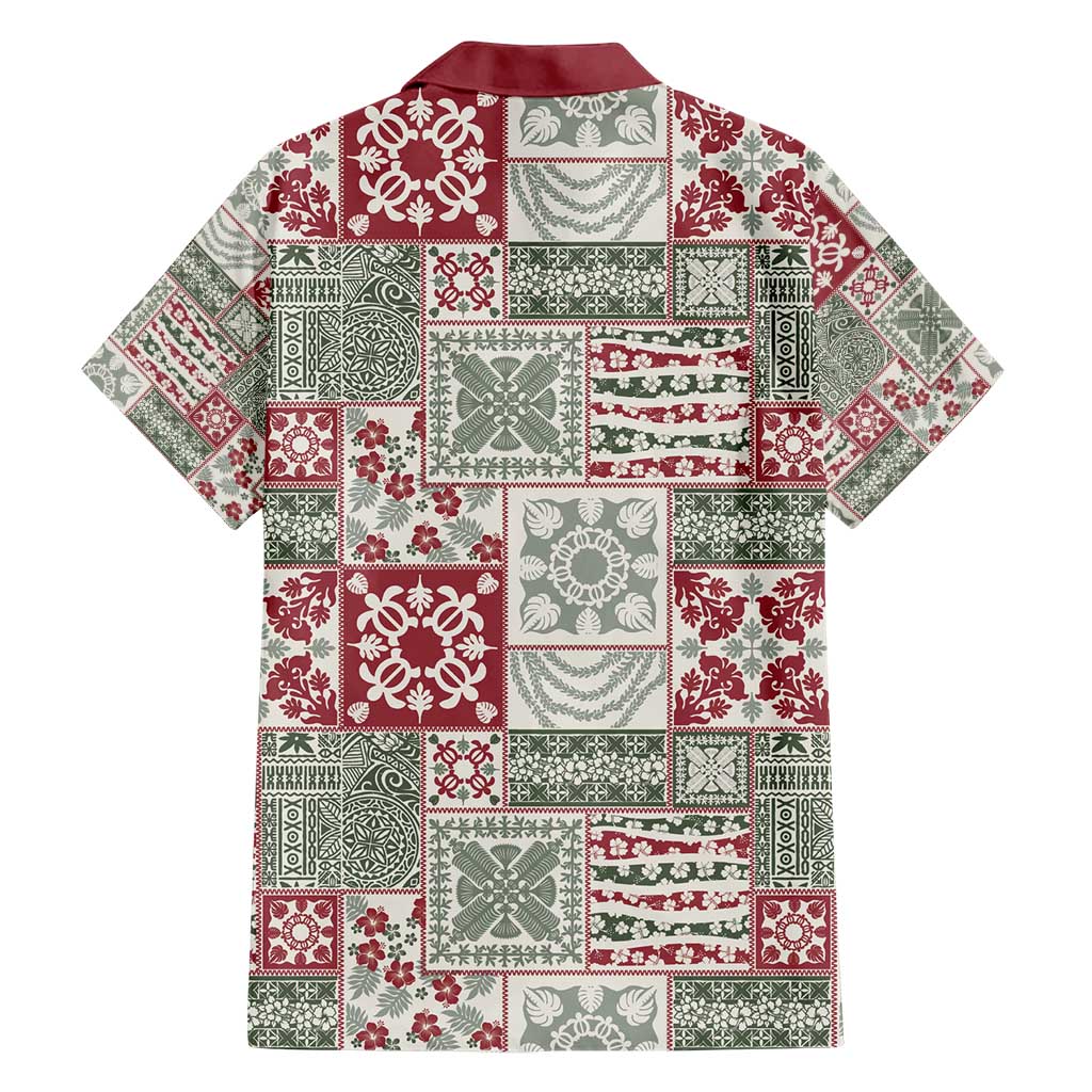 Mele Kalikimaka Hawaii Christmas Family Matching Short Sleeve Bodycon Dress and Hawaiian Shirt Aloha Spirit with Hawaiian Quilt Pattern - Polynesian Pride