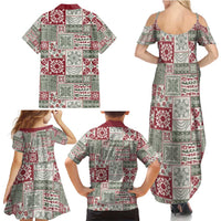 Mele Kalikimaka Hawaii Christmas Family Matching Summer Maxi Dress and Hawaiian Shirt Aloha Spirit with Hawaiian Quilt Pattern - Polynesian Pride