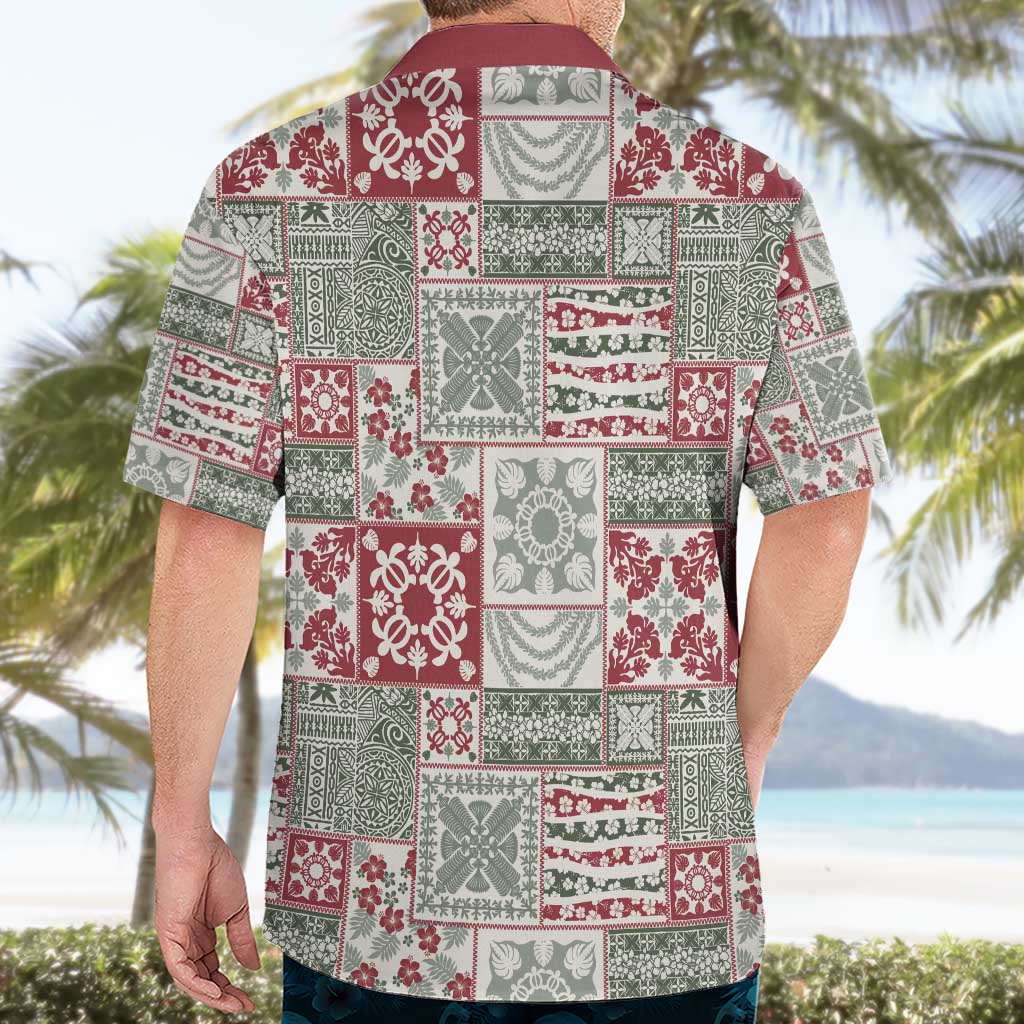 Mele Kalikimaka Hawaii Christmas Hawaiian Shirt Aloha Spirit with Hawaiian Quilt Pattern - Polynesian Pride