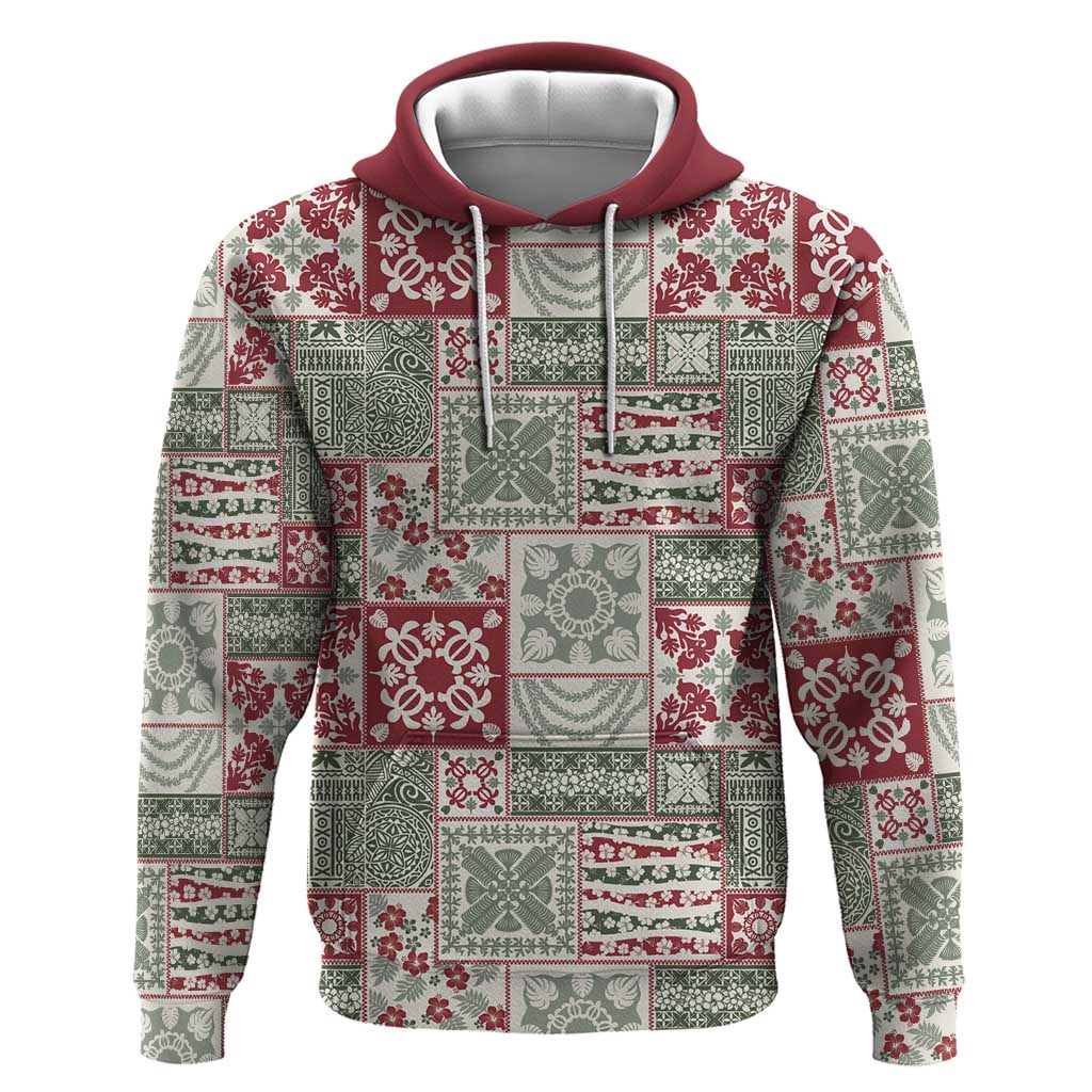Mele Kalikimaka Hawaii Christmas Hoodie Aloha Spirit with Hawaiian Quilt Pattern - Polynesian Pride