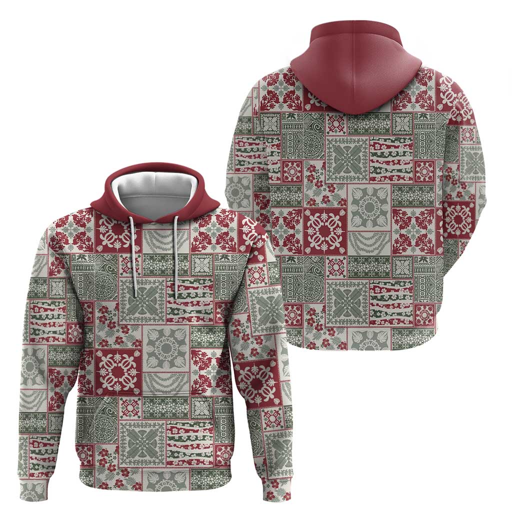 Mele Kalikimaka Hawaii Christmas Hoodie Aloha Spirit with Hawaiian Quilt Pattern - Polynesian Pride