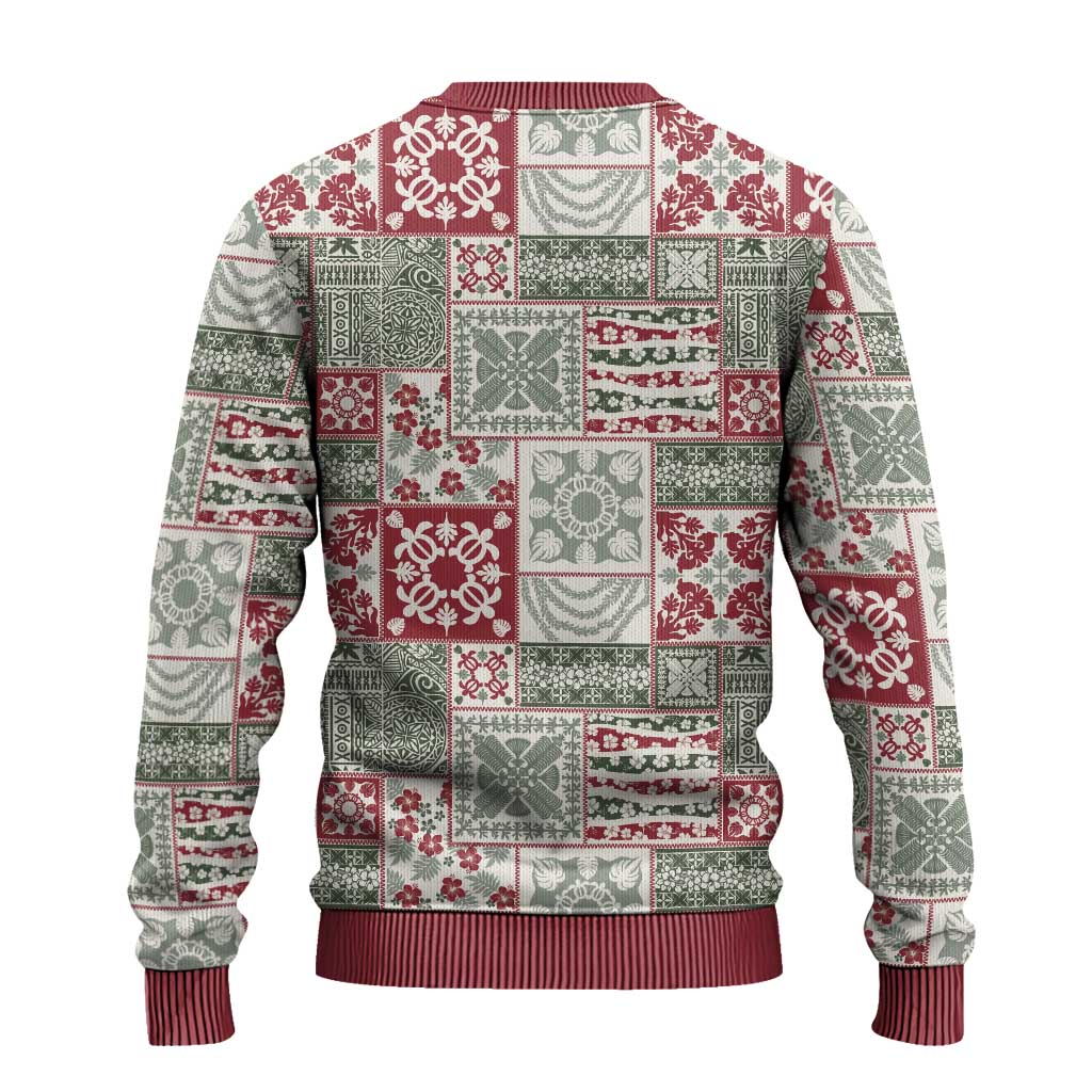 Mele Kalikimaka Hawaii Christmas Ugly Christmas Sweater Aloha Spirit with Hawaiian Quilt Pattern - Polynesian Pride
