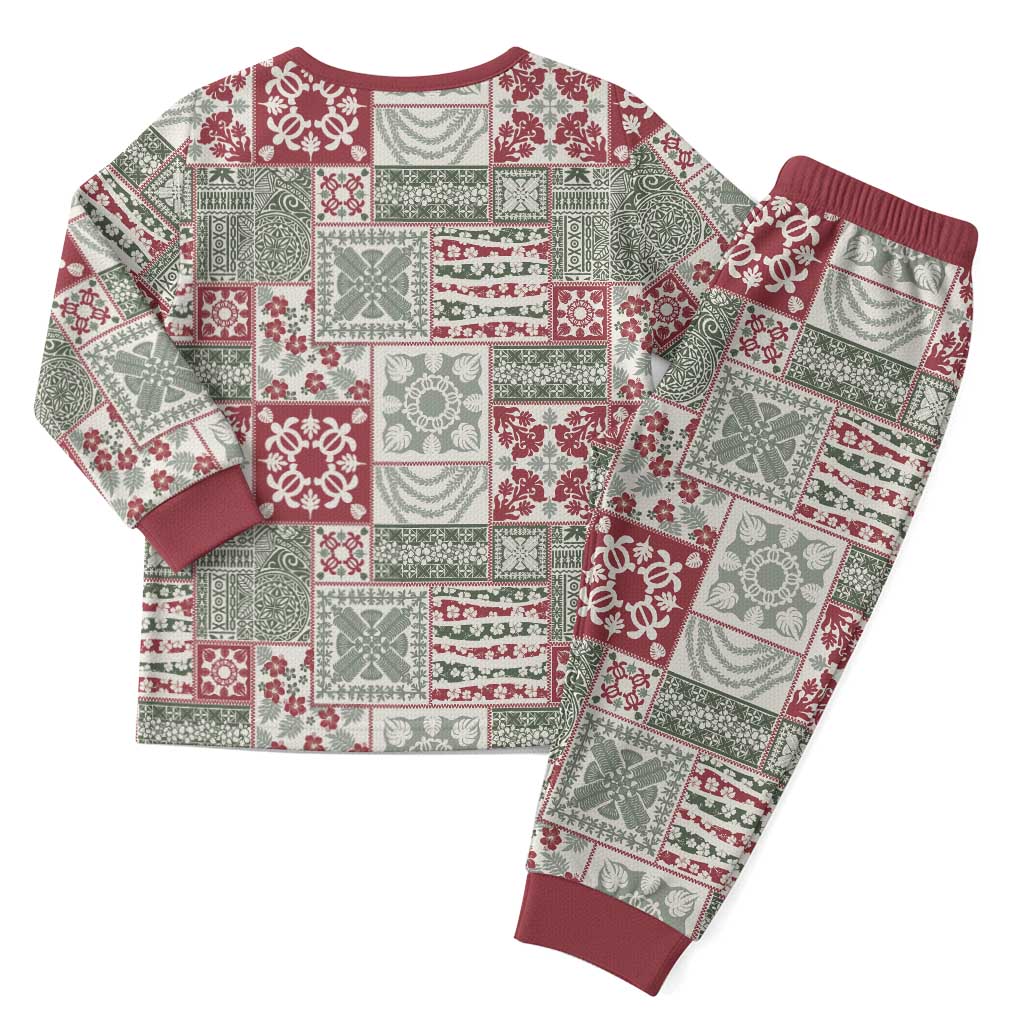 Mele Kalikimaka Hawaii Christmas Pajama Set Aloha Spirit with Hawaiian Quilt Pattern - Polynesian Pride