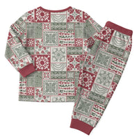 Mele Kalikimaka Hawaii Christmas Pajama Set Aloha Spirit with Hawaiian Quilt Pattern - Polynesian Pride