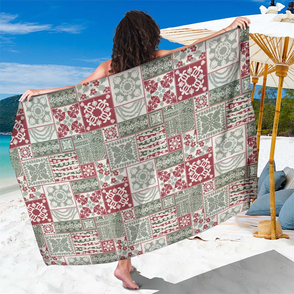 Mele Kalikimaka Hawaii Christmas Sarong Aloha Spirit with Hawaiian Quilt Pattern - Polynesian Pride