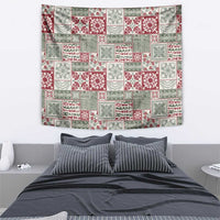 Mele Kalikimaka Hawaii Christmas Tapestry Aloha Spirit with Hawaiian Quilt Pattern - Polynesian Pride