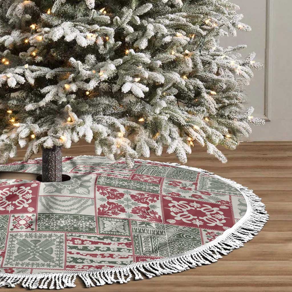 Mele Kalikimaka Hawaii Christmas Tree Skirt Aloha Spirit with Hawaiian Quilt Pattern - Polynesian Pride