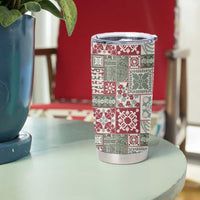 Mele Kalikimaka Hawaii Christmas Tumbler Cup Aloha Spirit with Hawaiian Quilt Pattern - Polynesian Pride