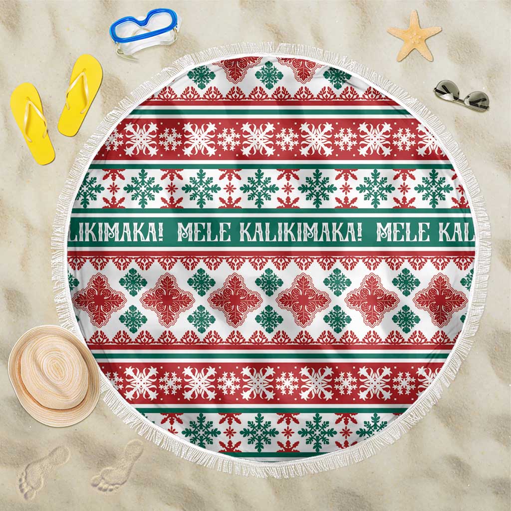 Mele Kalikimaka Hawaii Christmas Beach Blanket Hawaiian Quilt Pattern Style - Polynesian Pride