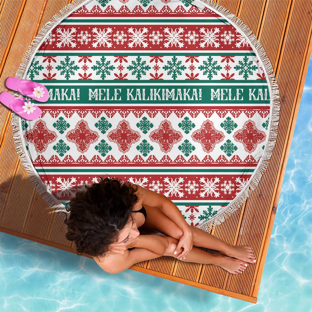Mele Kalikimaka Hawaii Christmas Beach Blanket Hawaiian Quilt Pattern Style - Polynesian Pride