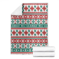 Mele Kalikimaka Hawaii Christmas Blanket Hawaiian Quilt Pattern Style - Polynesian Pride