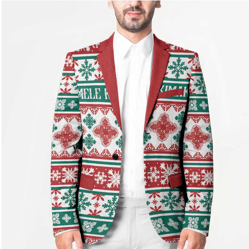 Mele Kalikimaka Hawaii Christmas Blazer Hawaiian Quilt Pattern Style - Polynesian Pride