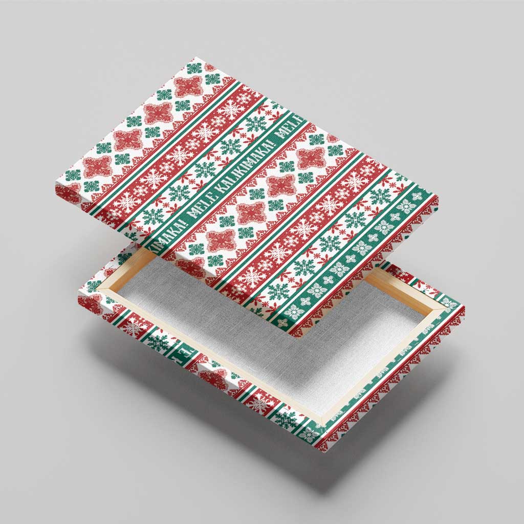 Mele Kalikimaka Hawaii Christmas Canvas Wall Art Hawaiian Quilt Pattern Style - Polynesian Pride