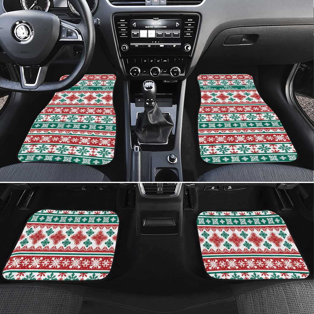 Mele Kalikimaka Hawaii Christmas Car Mats Hawaiian Quilt Pattern Style - Polynesian Pride
