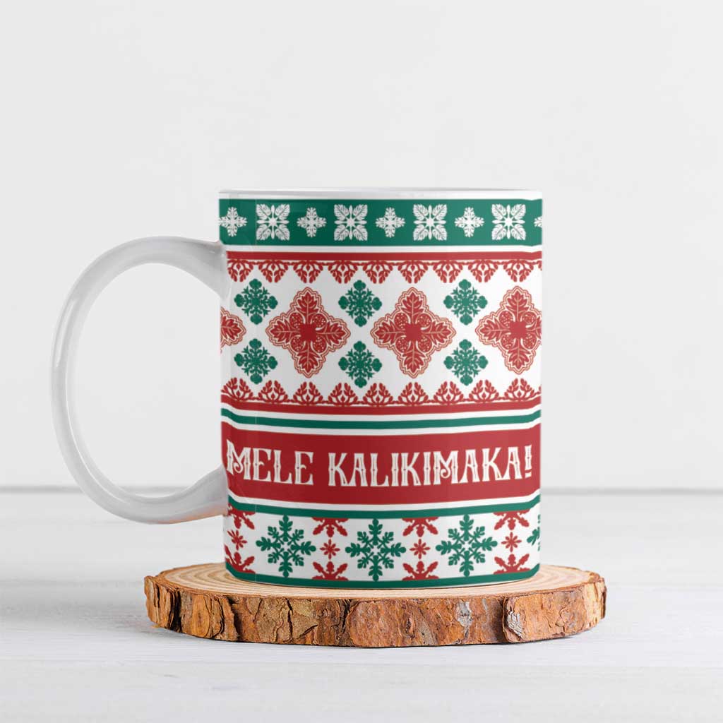 Mele Kalikimaka Hawaii Christmas Ceramic Mug Hawaiian Quilt Pattern Style - Polynesian Pride