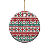 Mele Kalikimaka Hawaii Christmas Ceramic Ornament Hawaiian Quilt Pattern Style - Polynesian Pride