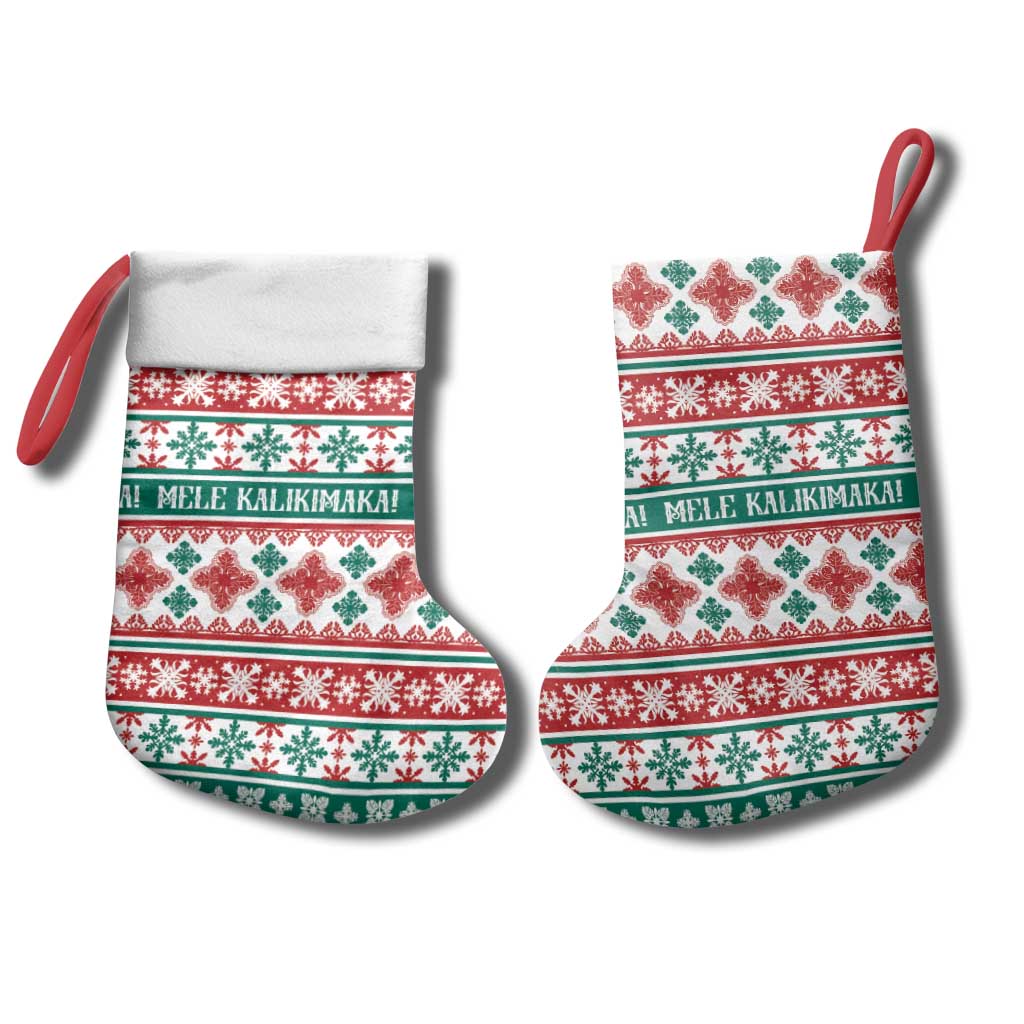 Mele Kalikimaka Hawaii Christmas Stocking Hawaiian Quilt Pattern Style - Polynesian Pride
