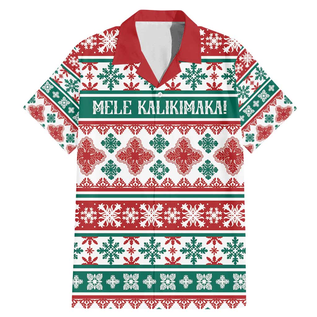 Mele Kalikimaka Hawaii Christmas Family Matching Mermaid Dress and Hawaiian Shirt Hawaiian Quilt Pattern Style - Polynesian Pride