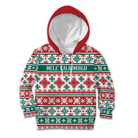 Mele Kalikimaka Hawaii Christmas Kid Hoodie Hawaiian Quilt Pattern Style - Polynesian Pride