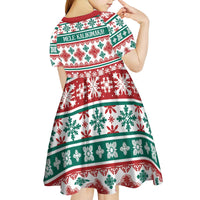 Mele Kalikimaka Hawaii Christmas Kid Short Sleeve Dress Hawaiian Quilt Pattern Style - Polynesian Pride