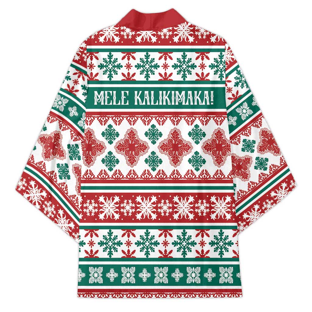 Mele Kalikimaka Hawaii Christmas Kimono Hawaiian Quilt Pattern Style - Polynesian Pride