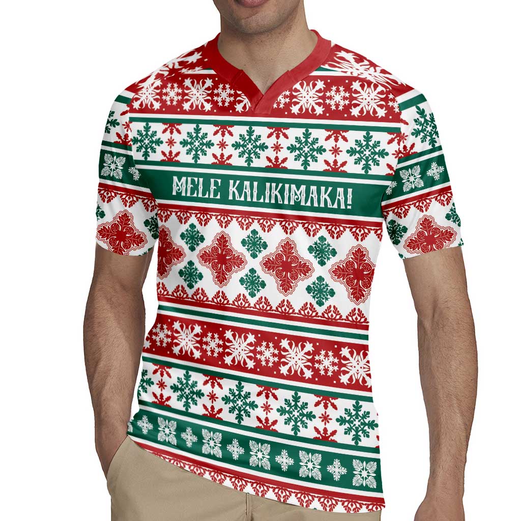 Mele Kalikimaka Hawaii Christmas Rugby Jersey Hawaiian Quilt Pattern Style - Polynesian Pride