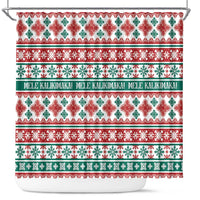 Mele Kalikimaka Hawaii Christmas Shower Curtain Hawaiian Quilt Pattern Style - Polynesian Pride
