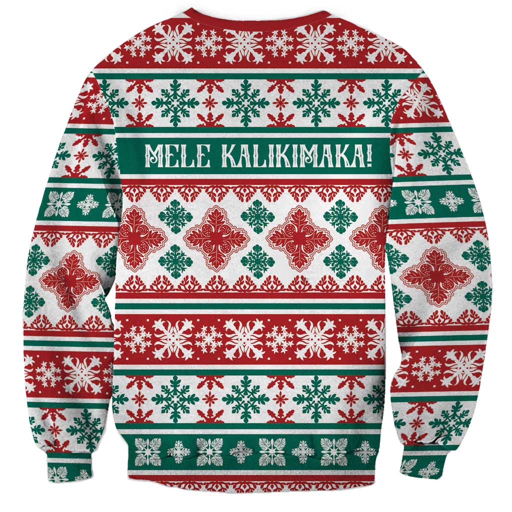 Mele Kalikimaka Hawaii Christmas Sweatshirt Hawaiian Quilt Pattern Style - Polynesian Pride