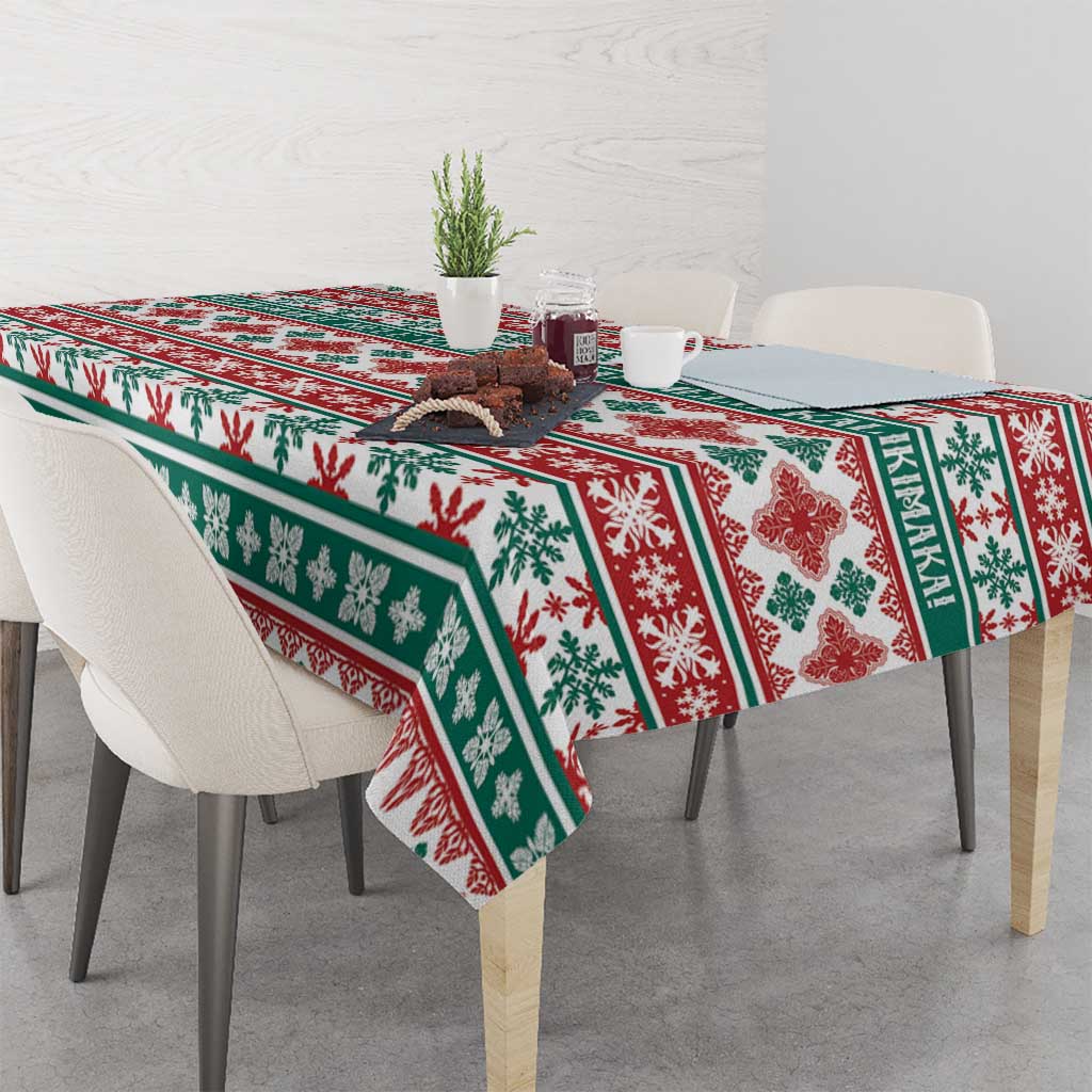 Mele Kalikimaka Hawaii Christmas Tablecloth Hawaiian Quilt Pattern Style - Polynesian Pride