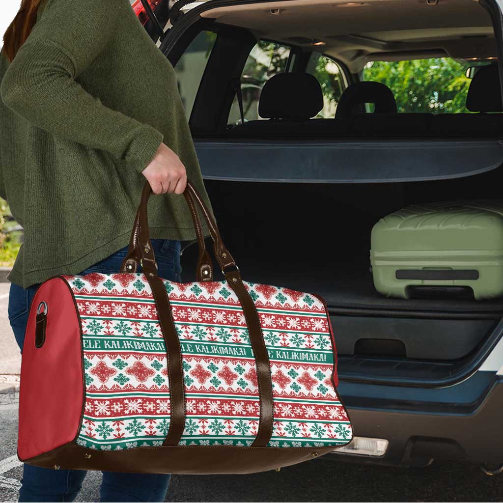 Mele Kalikimaka Hawaii Christmas Travel Bag Hawaiian Quilt Pattern Style - Polynesian Pride