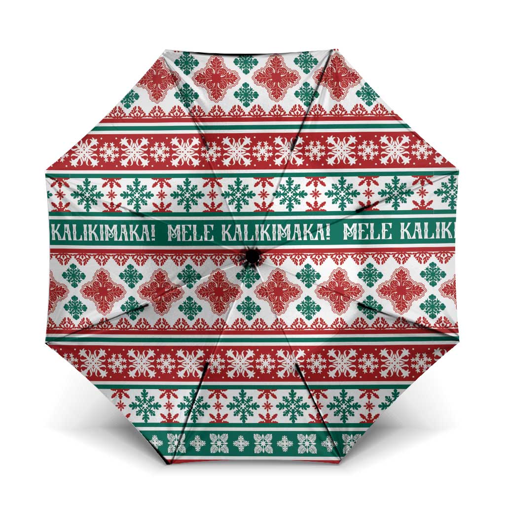 Mele Kalikimaka Hawaii Christmas Umbrella Hawaiian Quilt Pattern Style - Polynesian Pride