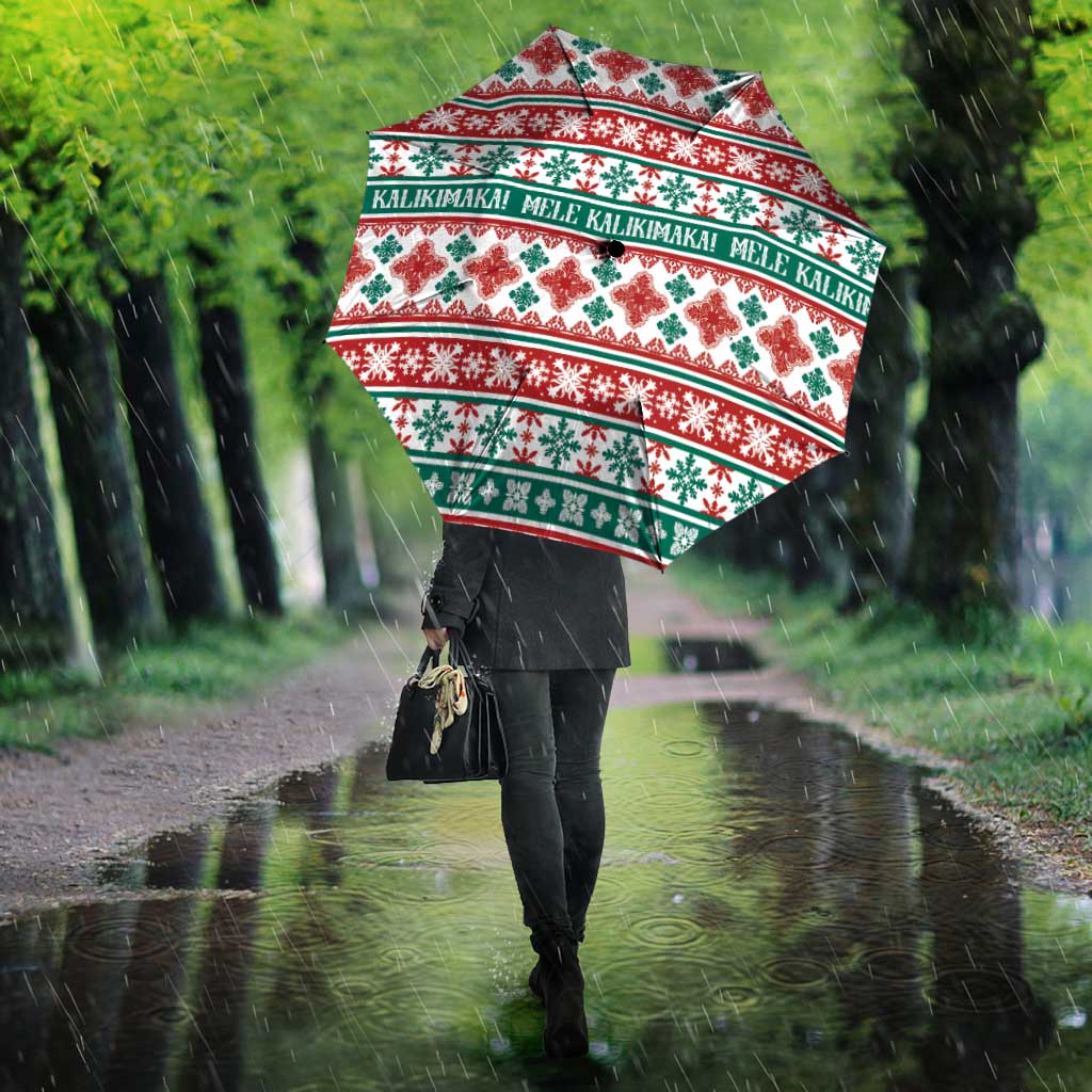 Mele Kalikimaka Hawaii Christmas Umbrella Hawaiian Quilt Pattern Style - Polynesian Pride