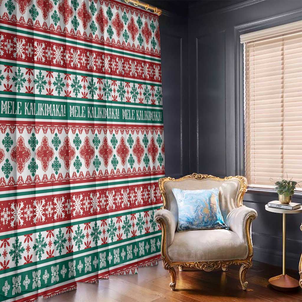 Mele Kalikimaka Hawaii Christmas Window Curtain Hawaiian Quilt Pattern Style - Polynesian Pride
