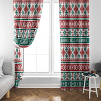 Mele Kalikimaka Hawaii Christmas Window Curtain Hawaiian Quilt Pattern Style - Polynesian Pride