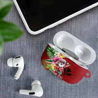Santa Surf Mele Kalikimaka Personalized AirPods Case Aloha Tropical Christmas Vibes - Polynesian Pride