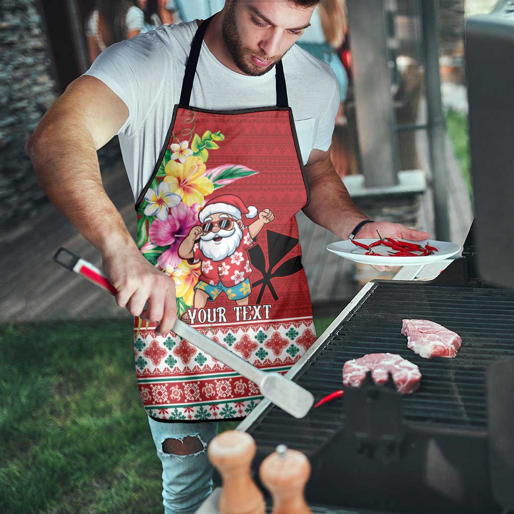 Santa Surf Mele Kalikimaka Personalized Apron Aloha Tropical Christmas Vibes - Polynesian Pride