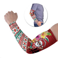 Santa Surf Mele Kalikimaka Personalized Arm Sleeves Aloha Tropical Christmas Vibes - Polynesian Pride