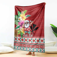 Santa Surf Mele Kalikimaka Personalized Blanket Aloha Tropical Christmas Vibes - Polynesian Pride