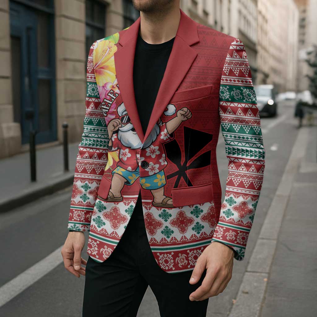 Santa Surf Mele Kalikimaka Personalized Blazer Aloha Tropical Christmas Vibes - Polynesian Pride